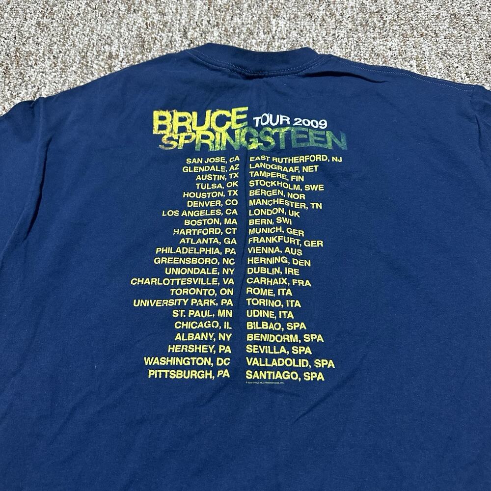 Bruce Springsteen 2009 Tour Shirt XL Blue Working On A Dream Concert Tee Alstyle - Picture 7 of 9